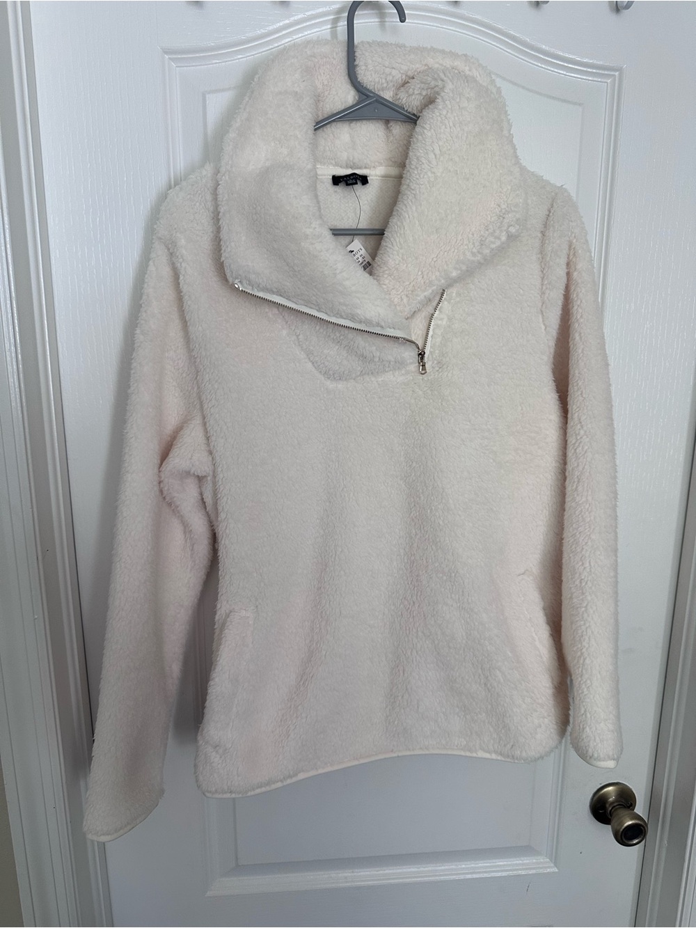 ULTRA PLUSH SHERPA FLEECE SHAWL ZIP PULLOVER size L NWT